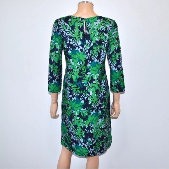 BODEN Floral Lattice Silk Blend Eliza Mini Dress Sz 10 Blue Green 3/4 Sleeve - Picture 4 of 12